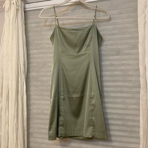 Aritzia Sunday Best Sage Green Mini Slip Dress